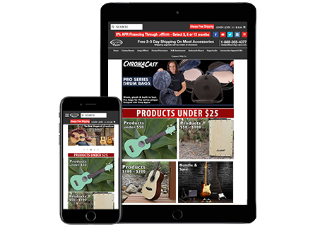 Music Store Website - Mobile Appearance